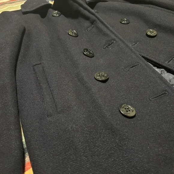 Schott NYC U.S 740N classic melton wool navy Pea Coat men’s size 38 USA vintage - Picture 3 of 12